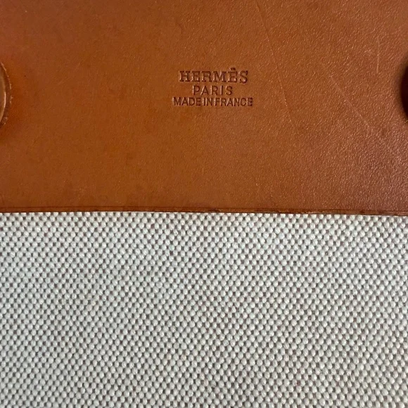 HERMES Cabas Toile H Tote Bag,  Square F (2002) - Picture 6 of 16